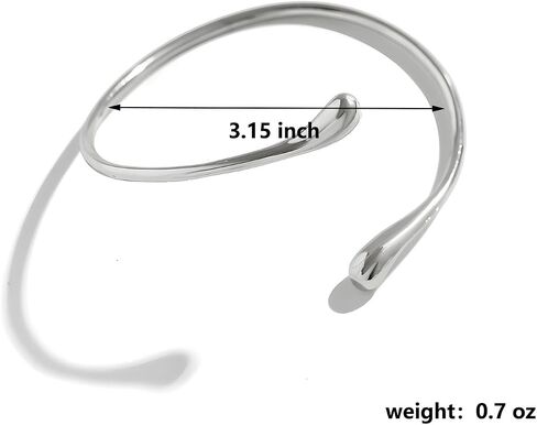 Teardrop Gold Cuff Bracelets for Women Gold Silver Bangles Upper Arm Cuff Adjustable Chunky Open Cuff Bangle Bracelets in Kuwait