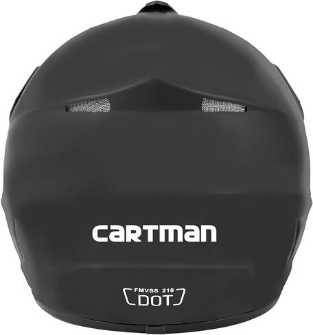 كارتمان خوذات الدراجات الترابية للبالغين موتوكروس ATV ديرتبايك الطرق الوعرة خوذة دراجة نارية كاملة الوجه، معتمدة من وزارة النقل بلون أسود غير لامع in Kuwait