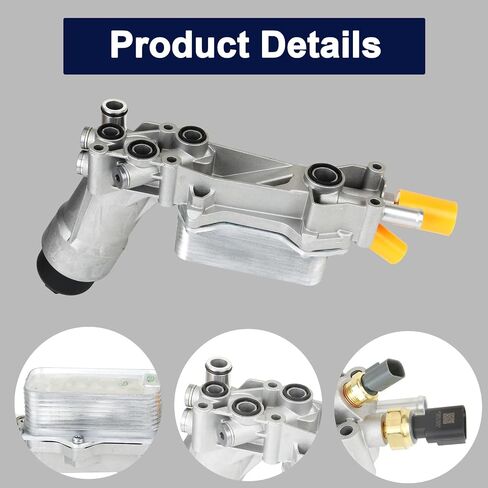 MITZONE 926-876 926-959 Aluminum Oil Cooler Filter Housing Assembly Compatible with 2011-2022 Chrysler Dodge Grand Cherokee Ram 1500 2014-2022 Ram ProMaster 1500 2500 3500 3500 3.6L V6 in Saudi Arabia