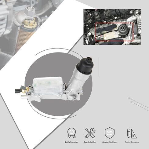 MITZONE 926-876 926-959 Aluminum Oil Cooler Filter Housing Assembly Compatible with 2011-2022 Chrysler Dodge Grand Cherokee Ram 1500 2014-2022 Ram ProMaster 1500 2500 3500 3500 3.6L V6 in Saudi Arabia