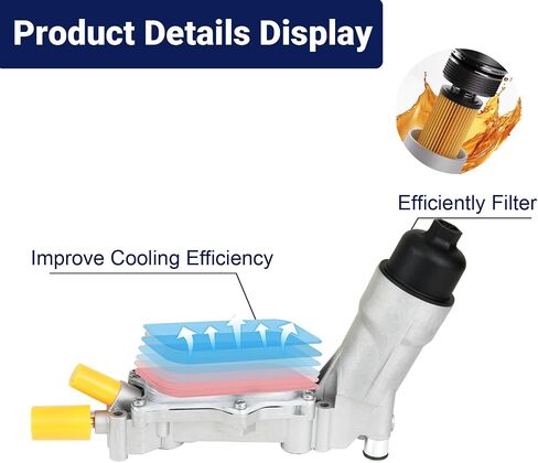 MITZONE 926-876 926-959 Aluminum Oil Cooler Filter Housing Assembly Compatible with 2011-2022 Chrysler Dodge Grand Cherokee Ram 1500 2014-2022 Ram ProMaster 1500 2500 3500 3500 3.6L V6 in Saudi Arabia