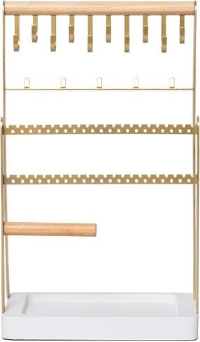 Snazzify Jewelry Organizer Stand Necklace Organizer Earring Holder, 5 Tier Jewelry Stand Necklace Holder with 15 Hooks, Jewelry Tower Display Rack Storage Tree in Saudi Arabia