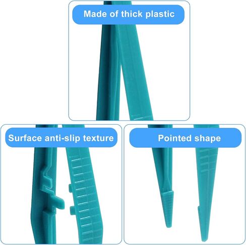 Litoexpe 50 Pcs 5.2 Inch Plastic Tweezers White, Beads Tweezers Craft Disposable Forceps for Handmade DIY Crafts Jewelry Making Kids Adult Family Home Classroom School Use Creative Game Tools in Saudi Arabia