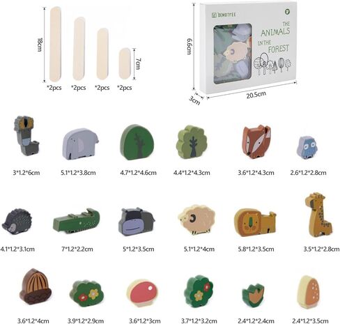 bopoobo ألعاب التراص الخشبية للأطفال الصغار الحيوانات التراص كتل التوازن لعبة ما قبل المدرسة مونتيسوري ألعاب تعليمية للأطفال بنين بنات هدايا in Kuwait