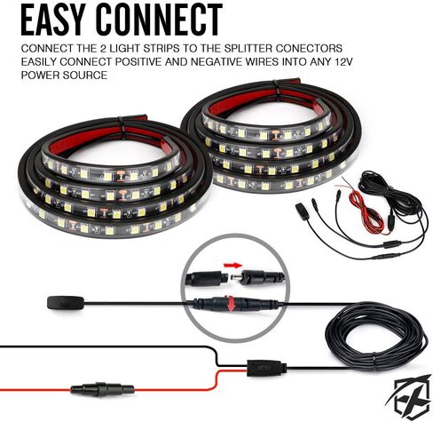 Xprite 60" Inch Blue LED Truck Bed Lights Strip Kit, Decoration Lighting Bar for Cargo Pickup Trucks Van SUV RV Boat, On|Off Switch - 2PCS in Kuwait