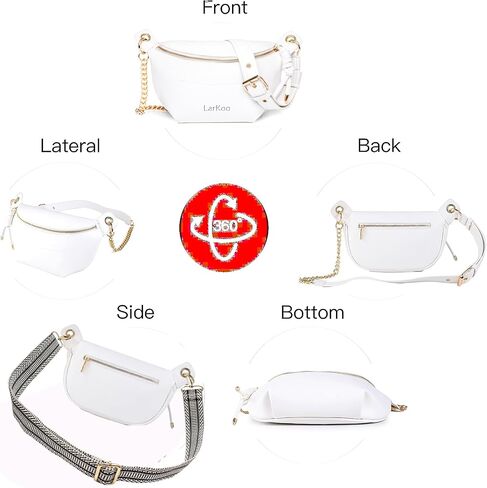 Fanny Packs for Women Vegan Leather Crossbody Bags for Girl Tassel Chest Purses Small Sling Bag with Adjustable Guitar Strap&Chain Belt (Black) in Saudi Arabia