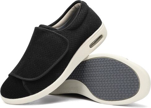 Diabetic Shoes for Men, Wide Width Elderly Men's Shoes, Adjustable Closure Lightweight Breathable, Swollen Feet Walking Edema Sneakers in Saudi Arabia