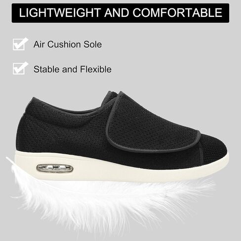 Diabetic Shoes for Men, Wide Width Elderly Men's Shoes, Adjustable Closure Lightweight Breathable, Swollen Feet Walking Edema Sneakers in Saudi Arabia