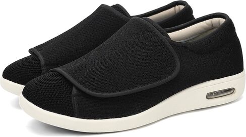 Diabetic Shoes for Men, Wide Width Elderly Men's Shoes, Adjustable Closure Lightweight Breathable, Swollen Feet Walking Edema Sneakers in Saudi Arabia
