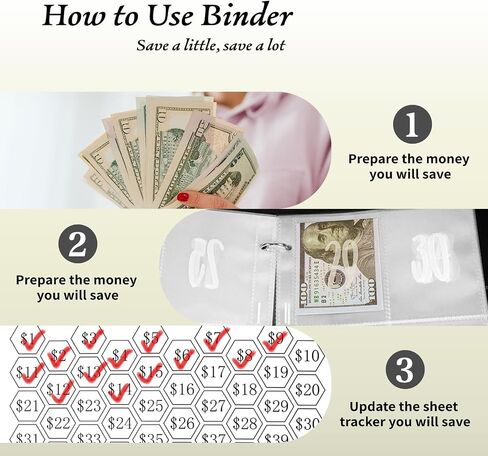 2024 Upgrade 100 Envelopes Money Saving Challenge Book, Money Saving Binder with Challenge Tracker to Save $5,050 in Saudi Arabia