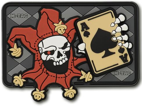 M-Tac Morale Patch Joker Skull Death Card Tactical 3D PVC (Black-Coyote) in Saudi Arabia