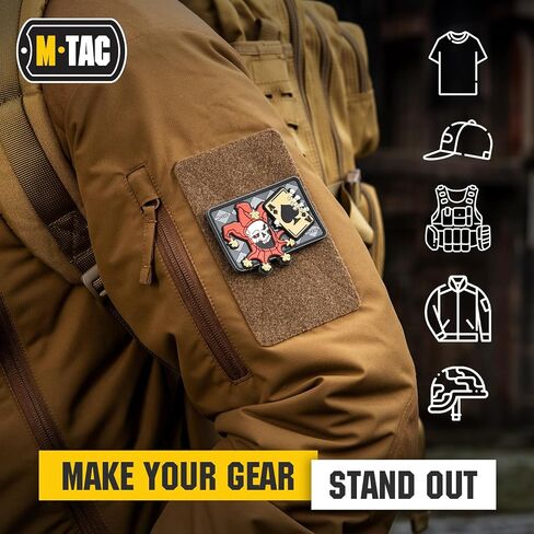 M-Tac Morale Patch Joker Skull Death Card Tactical 3D PVC (Black-Coyote) in Saudi Arabia