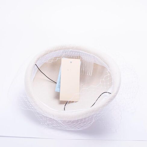 Lawliet Womens Teardrop Solid Color Wool Felt Veil Netting Fascinator A618 in Saudi Arabia