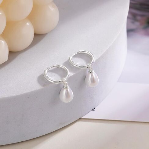 أقراط اللؤلؤ الذهبية للنساء، أقراط متدلية مطلية بالذهب/الفضة عيار 14 قيراط لا تسبب الحساسية، أقراط لؤلؤية خفيفة الوزن، أقراط ذهبية بسيطة، هدايا مجوهرات أنيقة للنساء in Kuwait