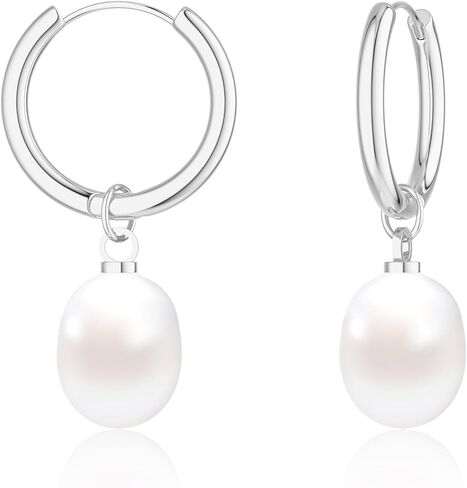 أقراط اللؤلؤ الذهبية للنساء، أقراط متدلية مطلية بالذهب/الفضة عيار 14 قيراط لا تسبب الحساسية، أقراط لؤلؤية خفيفة الوزن، أقراط ذهبية بسيطة، هدايا مجوهرات أنيقة للنساء in Kuwait