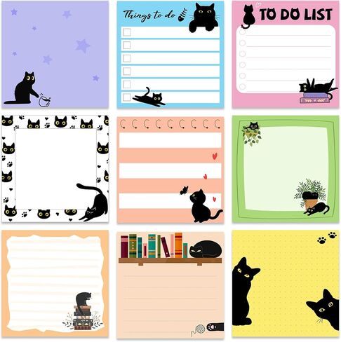 9 Pads Cute Sticky Notes Cartoon Animal Self Stick Notepads 3x3 Inches Notes Adhesive Memo Pad Office Decor Gifts for Students School Office Meeting (Highland Cow) in Saudi Arabia
