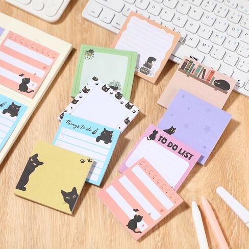 9 Pads Cute Sticky Notes Cartoon Animal Self Stick Notepads 3x3 Inches Notes Adhesive Memo Pad Office Decor Gifts for Students School Office Meeting (Highland Cow) in Saudi Arabia