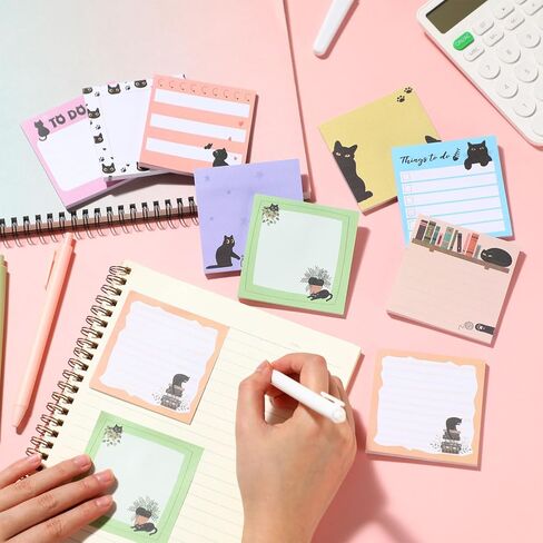 9 Pads Cute Sticky Notes Cartoon Animal Self Stick Notepads 3x3 Inches Notes Adhesive Memo Pad Office Decor Gifts for Students School Office Meeting (Highland Cow) in Saudi Arabia