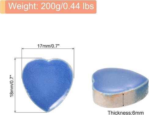 MECCANIXITY 200 جرام بلاط فسيفساء سيراميك للحرف اليدوية ، بلاط سيراميك أحمر على شكل قلب لأطقم الفسيفساء حديقة مدخل كأس حصيرة in Saudi Arabia