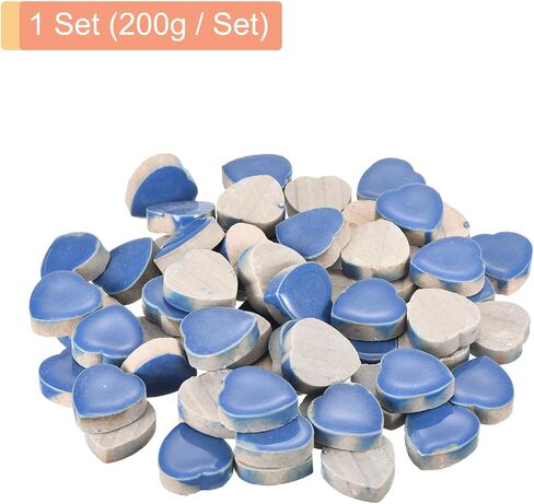 MECCANIXITY 200 جرام بلاط فسيفساء سيراميك للحرف اليدوية ، بلاط سيراميك أحمر على شكل قلب لأطقم الفسيفساء حديقة مدخل كأس حصيرة in Saudi Arabia