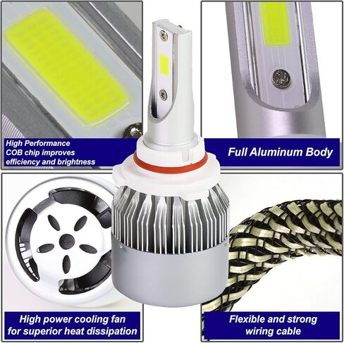 DNA Motoring HID-LED-LB-FAN-9005 Pair of LED Light Bulbs with Cooling Fan, White in Saudi Arabia