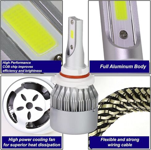 DNA Motoring HID-LED-LB-FAN-9005 Pair of LED Light Bulbs with Cooling Fan, White in Saudi Arabia