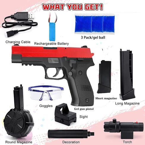 JM X2 Electric Balls Blasters with Drum Toys,Splatter Ball Blasters with 3w+ Ammo Balls and Safety Goggle Birthday Party Gift-for Age 14+Years Old in Saudi Arabia