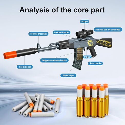 Shell Ejecting Shotgun Foam Blasters Realistic Pellet Soft Bullet Toy Gun Dart Sniper with Scope Rifle Fake Gun Shooting Game for Boys, Girls, Kids, and Adults Birthday Gift Age8-12 in Saudi Arabia