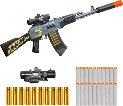 Shell Ejecting Shotgun Foam Blasters Realistic Pellet Soft Bullet Toy Gun Dart Sniper with Scope Rifle Fake Gun Shooting Game for Boys, Girls, Kids, and Adults Birthday Gift Age8-12 in Saudi Arabia