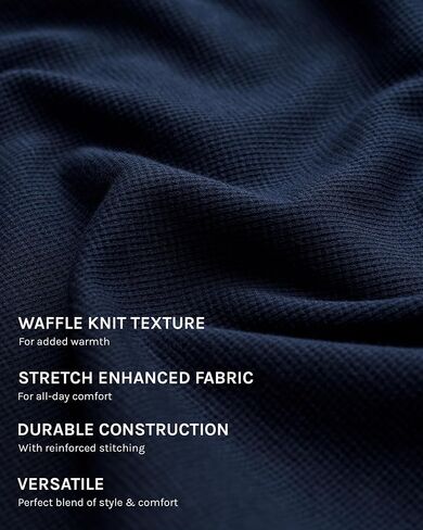 INTO THE AM Long Sleeve Waffle Knit Shirt S-4XL Premium Crew Neck Long John Thermal Shirts for Men in Saudi Arabia