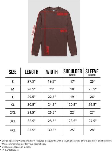 INTO THE AM Long Sleeve Waffle Knit Shirt S-4XL Premium Crew Neck Long John Thermal Shirts for Men in Saudi Arabia