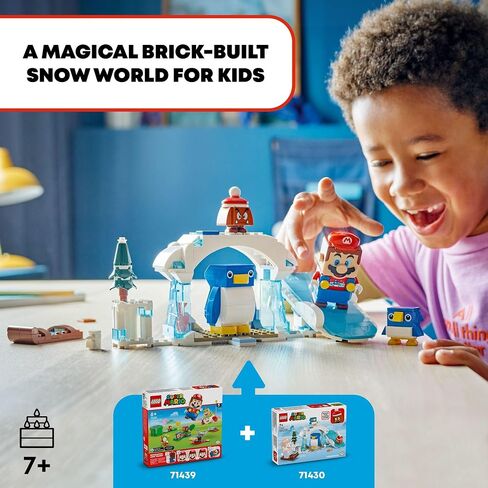 LEGO Super Mario Penguin Family Snow Adventure Expansion Set, Build and Display Toy for Kids, Includes a Goomba Figure and Baby Penguin, Gift for Gamers, Boys and Girls Ages 7 and Up,71430 in Saudi Arabia
