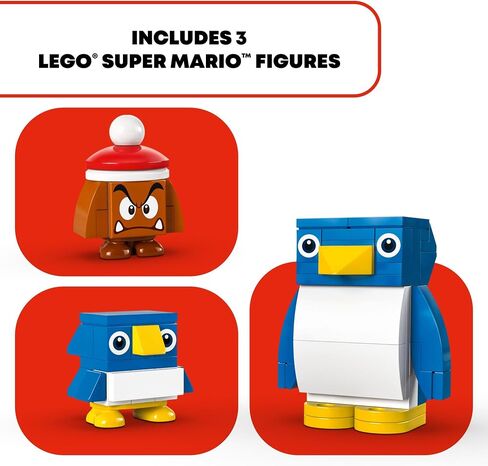 LEGO Super Mario Penguin Family Snow Adventure Expansion Set, Build and Display Toy for Kids, Includes a Goomba Figure and Baby Penguin, Gift for Gamers, Boys and Girls Ages 7 and Up,71430 in Saudi Arabia