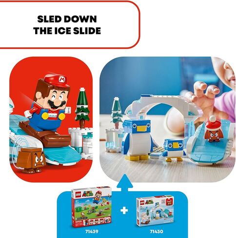 LEGO Super Mario Penguin Family Snow Adventure Expansion Set, Build and Display Toy for Kids, Includes a Goomba Figure and Baby Penguin, Gift for Gamers, Boys and Girls Ages 7 and Up,71430 in Saudi Arabia