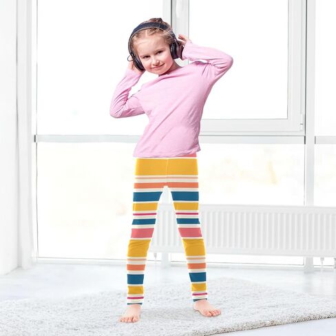 Dussdil Colorful Striped Straight Lines Girl's Leggings for Kids Toddler Girls Sweatpants Legging Pants Ballet Tights in Saudi Arabia