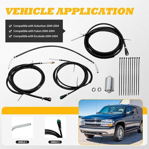 NFR0049 مجموعة خط الوقود النايلون المتوافقة مع Avalanche Suburban Yukon Escalade 2Wd 4Wd 5.3L 2000-2004 in Kuwait