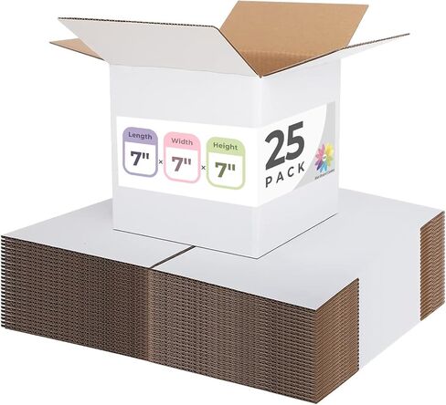 Mat Board Center, 8x8x8 Inches Shipping Boxes for Mailing Moving Packaging, 25 Pack Corrugated Cardboard Boxes for Small Business, Kraft in Kuwait