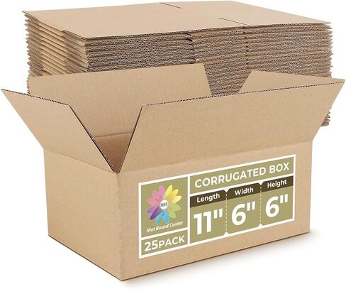 Mat Board Center, 8x8x8 Inches Shipping Boxes for Mailing Moving Packaging, 25 Pack Corrugated Cardboard Boxes for Small Business, Kraft in Kuwait