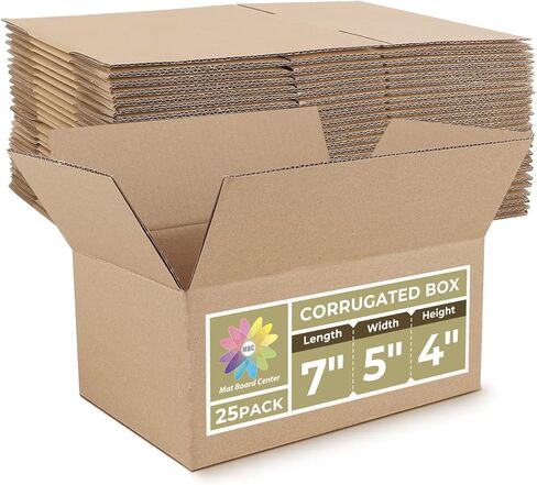 Mat Board Center, 8x8x8 Inches Shipping Boxes for Mailing Moving Packaging, 25 Pack Corrugated Cardboard Boxes for Small Business, Kraft in Kuwait
