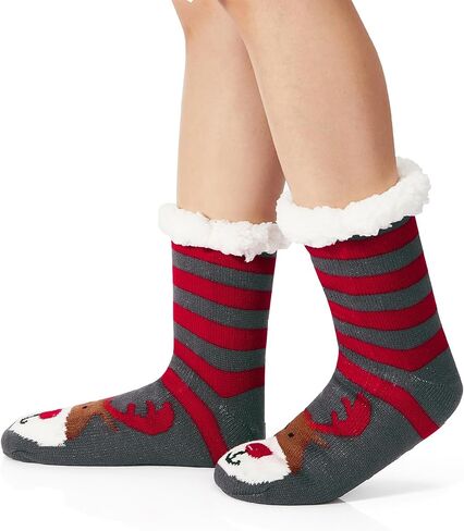American Trends Christmas Slipper Socks Women Fuzzy Socks Gripper Non Slip Womens Warm Cozy Socks Athletic in Saudi Arabia