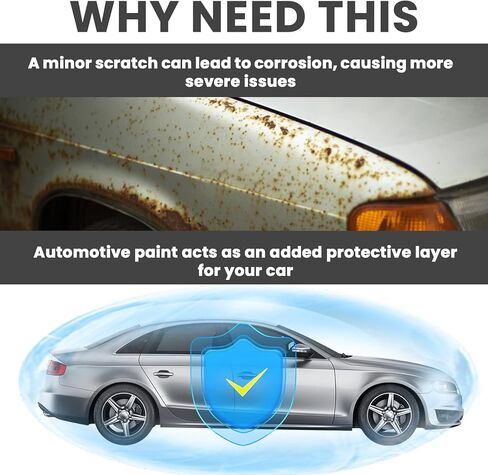 Silver Car Paint Touch Up Pen, Color Accurate Touch Up Paint for Cars, Lasting Automotive Scratch Repair Kit, 2-in-1 Professional Auto Scratch Remover for Deep and Shallow Scratches, Quick and Easy in Kuwait