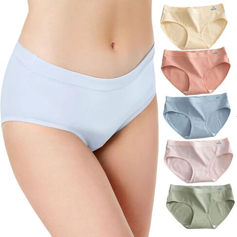 Amar Ultra-Soft Women's 100% Cotton Bikini Panties, 5-Pack, Breathable, Moisture-Wicking Cotton Panties in Saudi Arabia