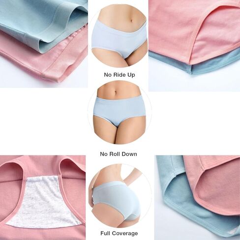 Amar Ultra-Soft Women's 100% Cotton Bikini Panties, 5-Pack, Breathable, Moisture-Wicking Cotton Panties in Saudi Arabia
