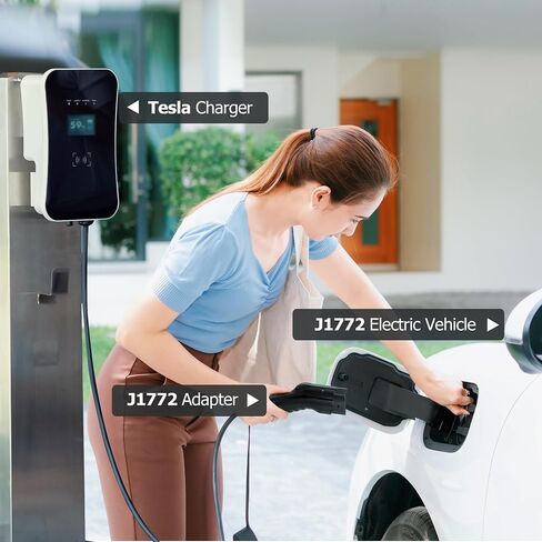 محول Tesla إلى J1772، محول أمان Ucomen مناسب لجميع J1772 EVs، بحد أقصى 48 أمبير 250 فولت، محول شحن متوافق مع موصل جدار الطاقة Tesla/الوجهة/شواحن الهاتف المحمول in Saudi Arabia