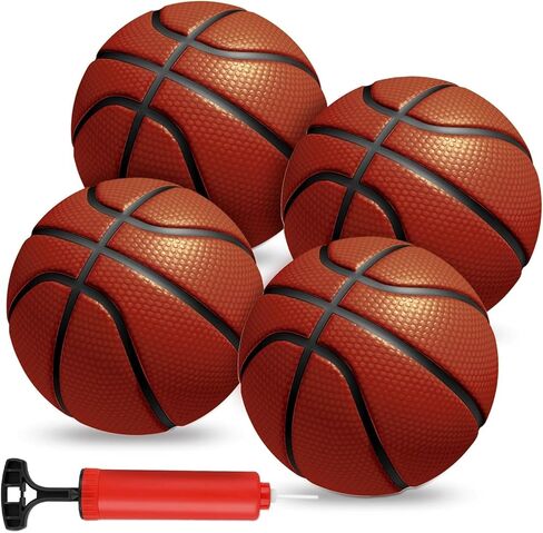 gmaophy 4 حزمة كرات السلة الصغيرة، 6 "مجموعة كرة السلة الصغيرة مع مضخة، كرات السلة لطوق كرة السلة المصغرة، لعبة كرة السلة الصغيرة للأطفال الصغار الأطفال المراهقين لحمام السباحة، في الداخل، في الهواء الطلق in Kuwait
