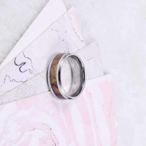 6 مللي متر 8 مللي متر العصابات الزفاف كامو للرجال النساء الصيد خواتم كربيد التنغستن الراحة تناسب حجم 5-13 in Kuwait