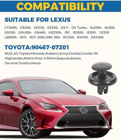 40PCS Fender Clips,Fender Liner Clips,Splash Shield Clips,Car Accessories Car Clips,Car Retainer Clips,Fender Liner Fender Trim,Engine Under Cover Push-Type Retainer Clips,Replace #90467-07201 in Saudi Arabia