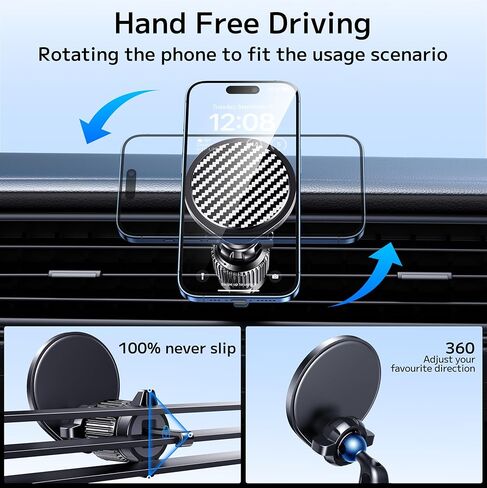 Ossvaln for Magsafe Car Mount [20 مغناطيس قوي] حامل هاتف مغناطيسي للوحة قيادة السيارة [بدون استخدام اليدين] الهاتف الخليوي Magsafe 3 Car Mount Fit iPhone 15 14 13 Pro Max Pro Plus Mini MagSafe Case جميع الهواتف in Kuwait