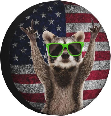 Funny Raccoon Spare Tire Cover Raccoon Holding A Gun Wheel Protector for Truck SUV Trailer Camping RV Universal Tire Covers 15 Inch in Saudi Arabia