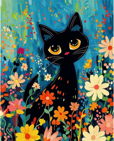 Natuyalo Paint by Number Kits for Adults Paint by Numbers for Adults Beginner, DIY Paint by Numbers for Ideal Gift Home Wall Decor (The Cat in The Garden, 16x20 Inch) in Saudi Arabia